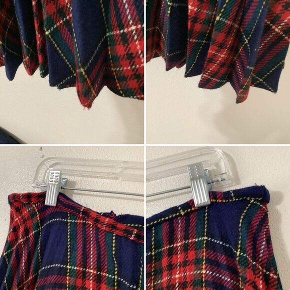 Handmade Vintage Plaid Old Money Cowgirl Western Country Pleated Maxi Skirt XL - Picture 7 of 8